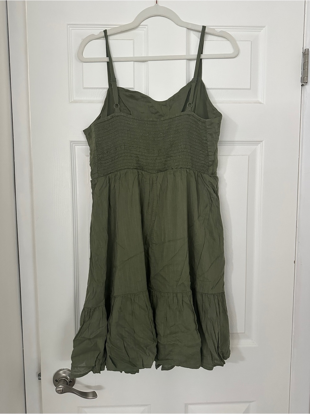 Old Navy Olive Green Spaghetti Strap Mini Dress - Picture 2 of 3